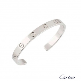 Cartier White Gold Love Cuff Bracelet Size 20 B6032520